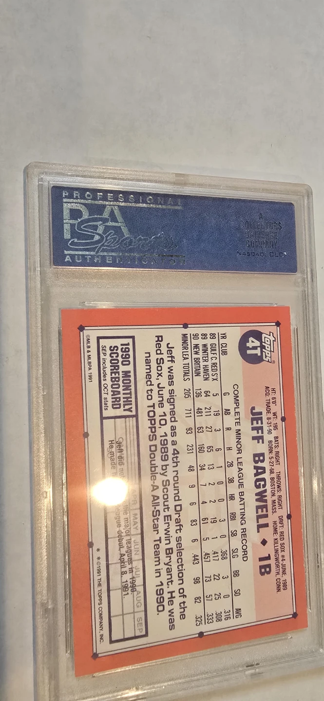 1991 Topps Traded Jeff Bagwell Baseball Card - photo 5