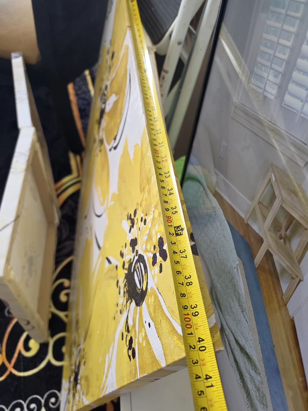 Set of 3 Yellow Floral Canvas Wall Art - photo 4