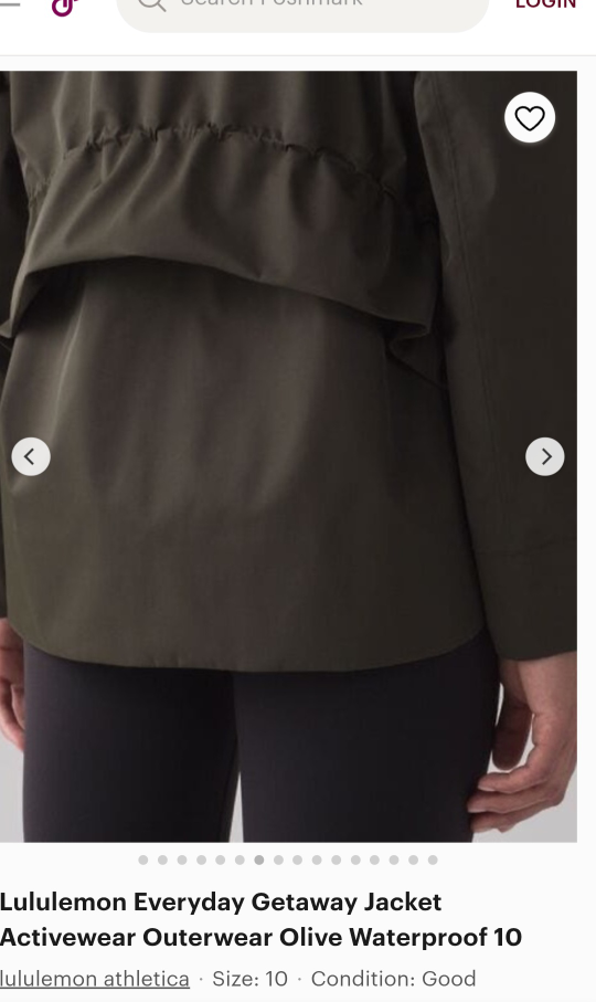 Lululemon Everyday Getaway Jacket - Olive Waterproof Size 10 - photo 4