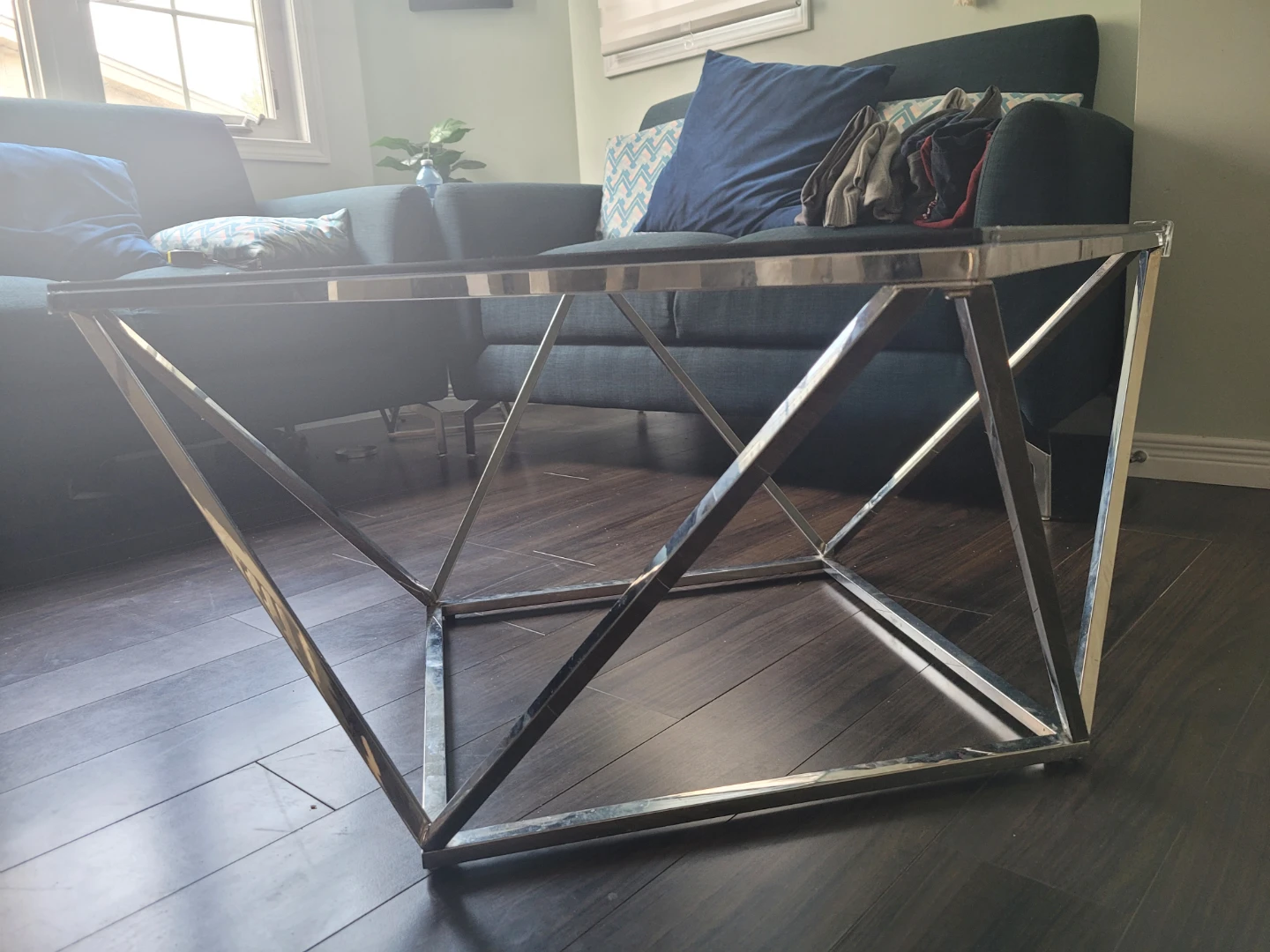 Glass and Metal Coffee Table and a corner table - photo 3