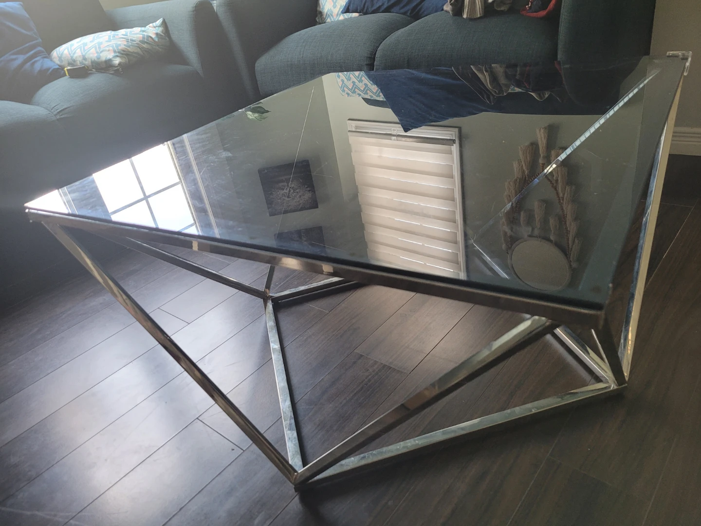 Glass and Metal Coffee Table and a corner table - photo 4