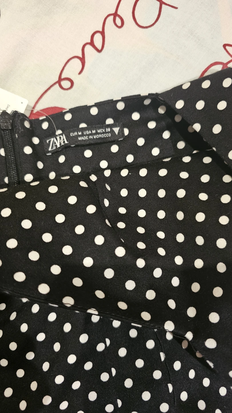 Zara Black Polka Dot Mini Dress Size Medium