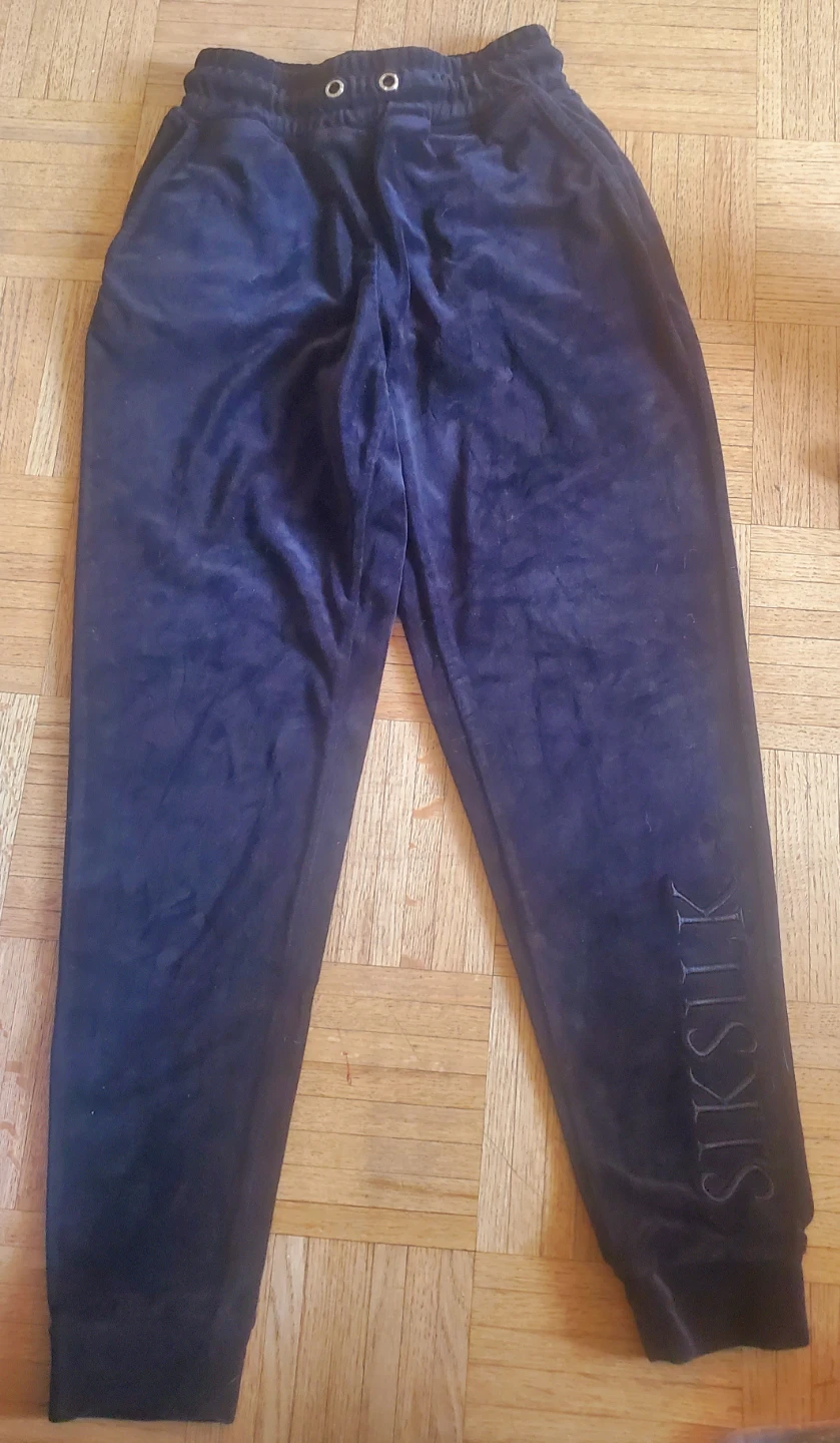 SikSilk Velour Joggers Navy