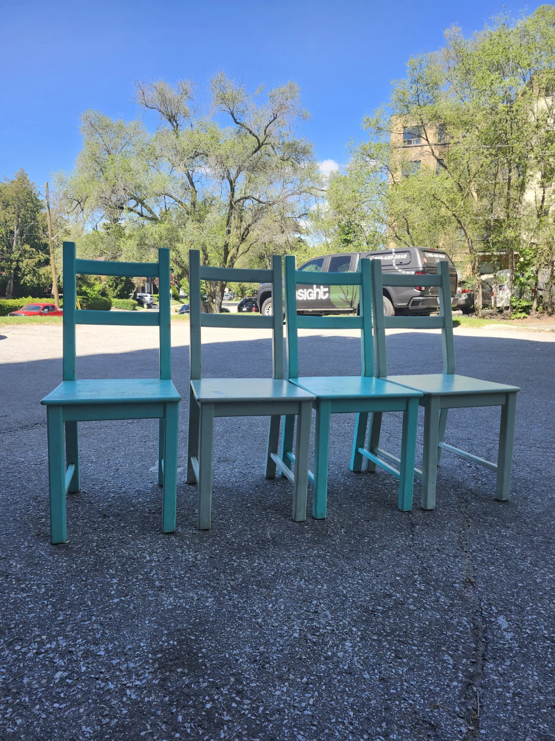 Set of 4 Painted Wooden Chairs