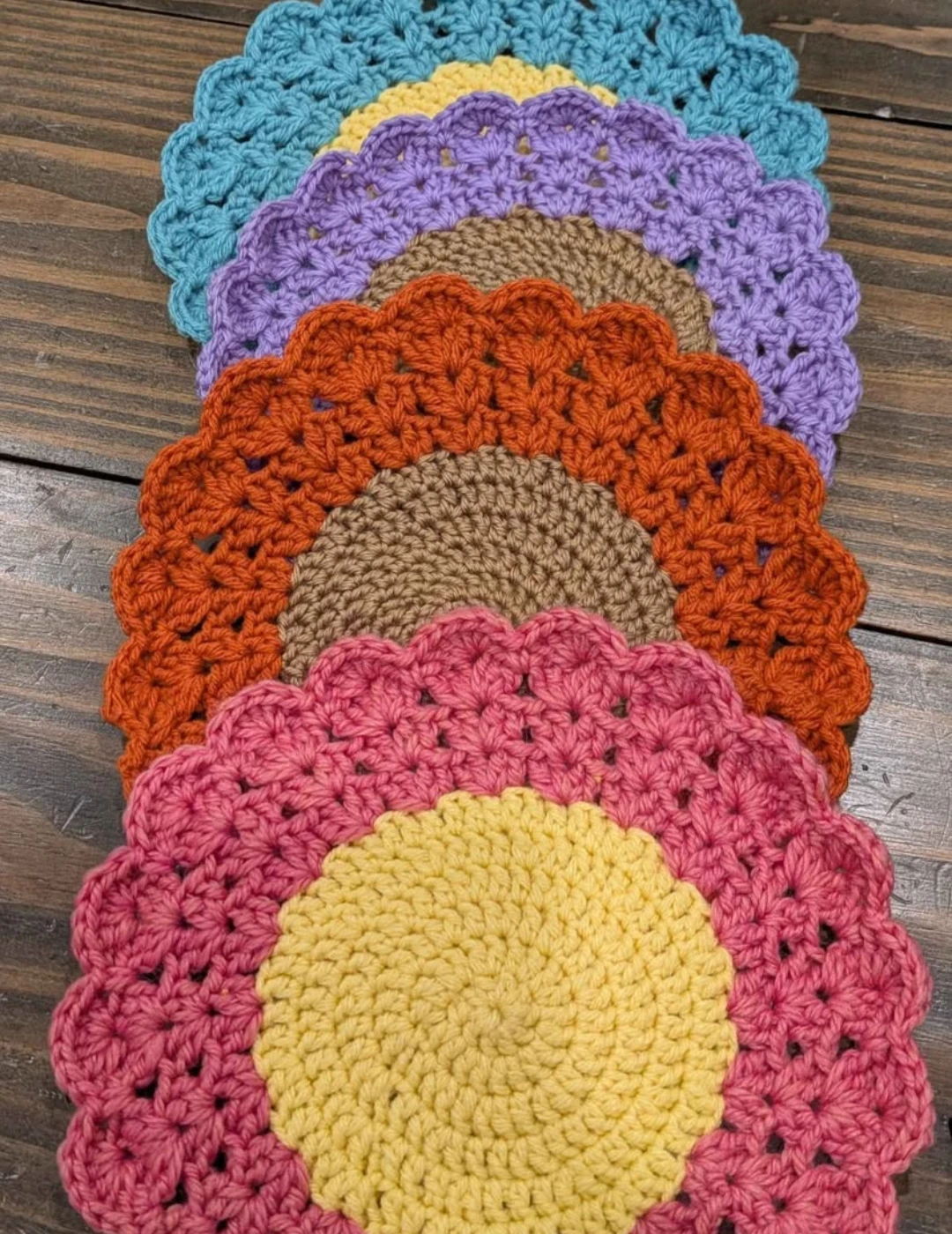 Handmade crochet pan savers/hot pot holders