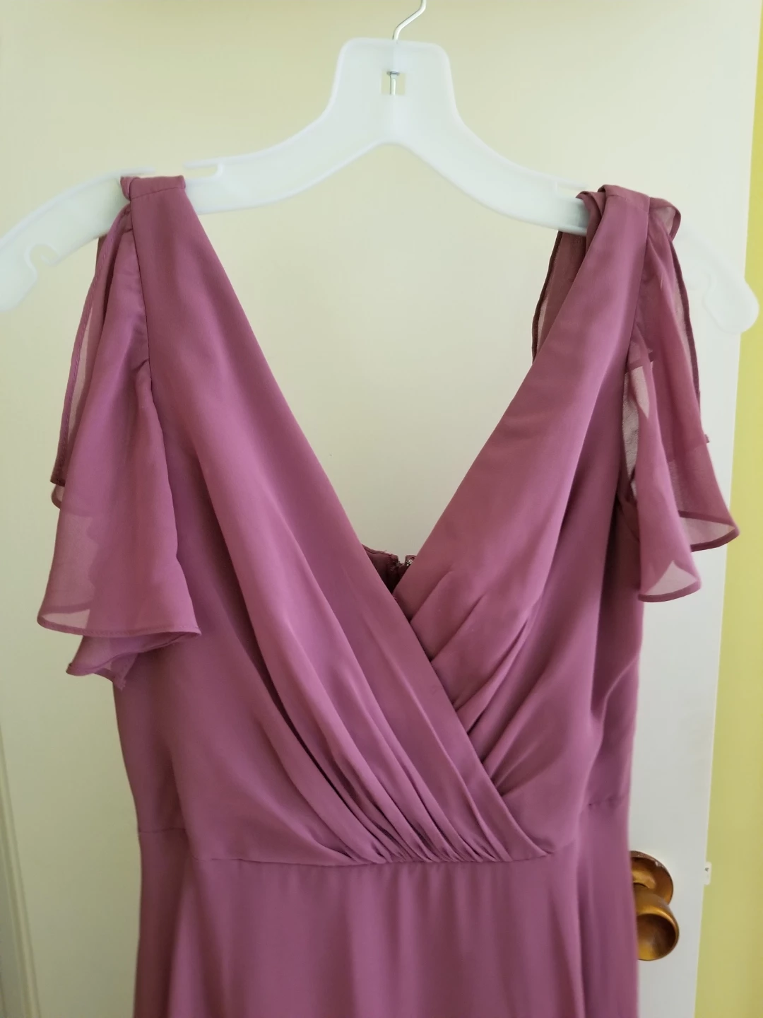 Long Dusty Rose Chiffon Dress