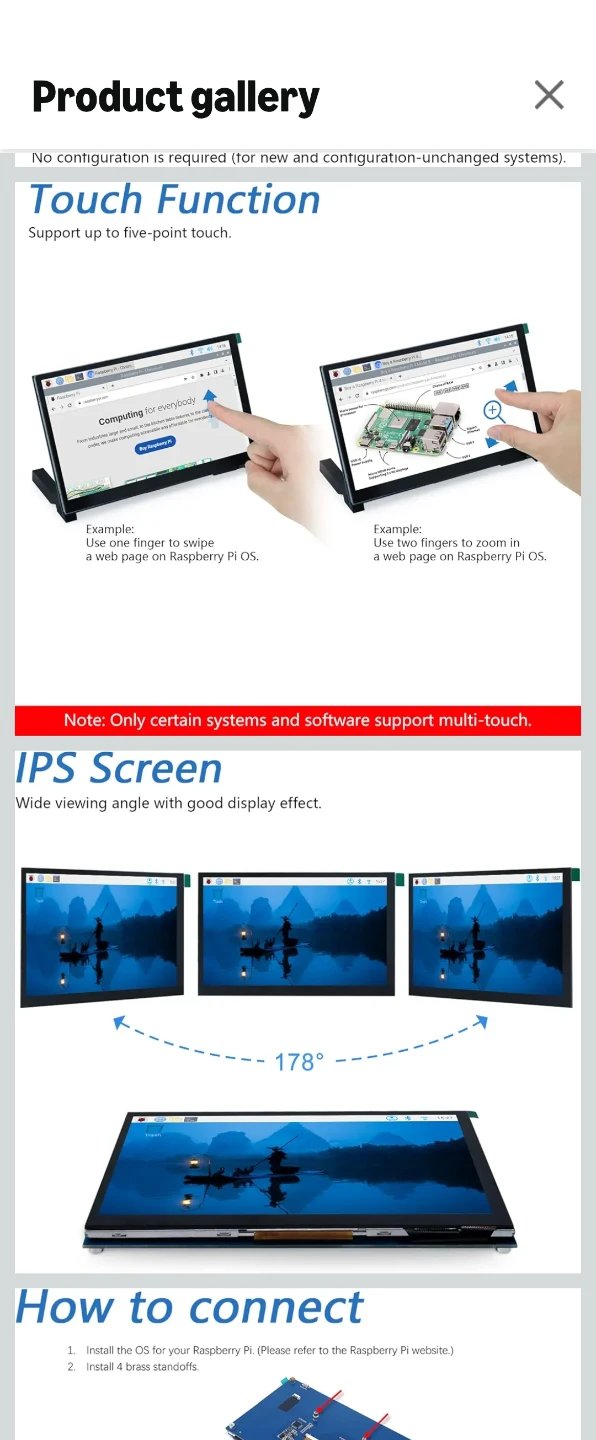 7" IPS Touchscreen Monitor for Raspberry Pi - photo 2