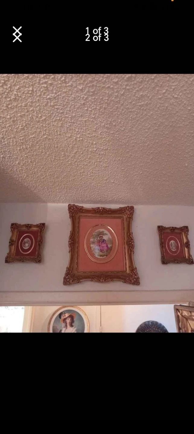 Set of 3 Vintage Ornate Framed Pictures