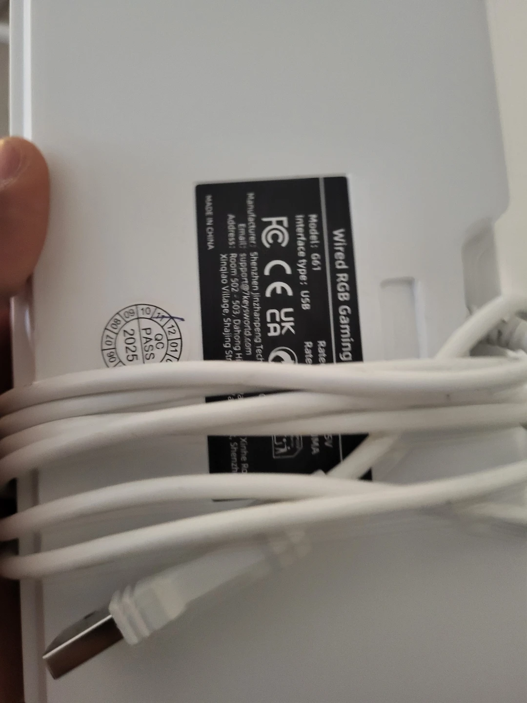 White Wired RGB Gaming Keyboard G61 - photo 3