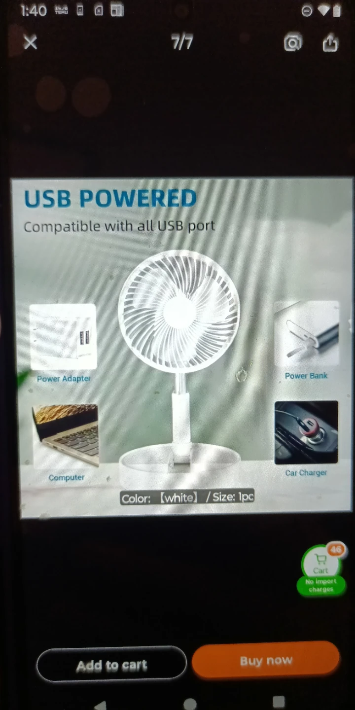 Windwaver Rechargeable Fan - White - photo 2