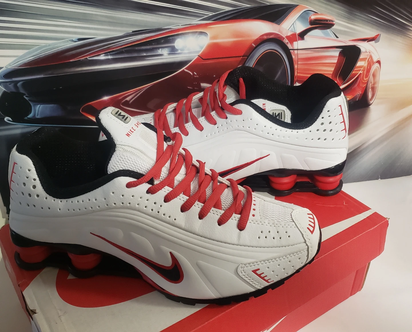 Brand new Nike Shox Red White S 7 and 8 - photo 3