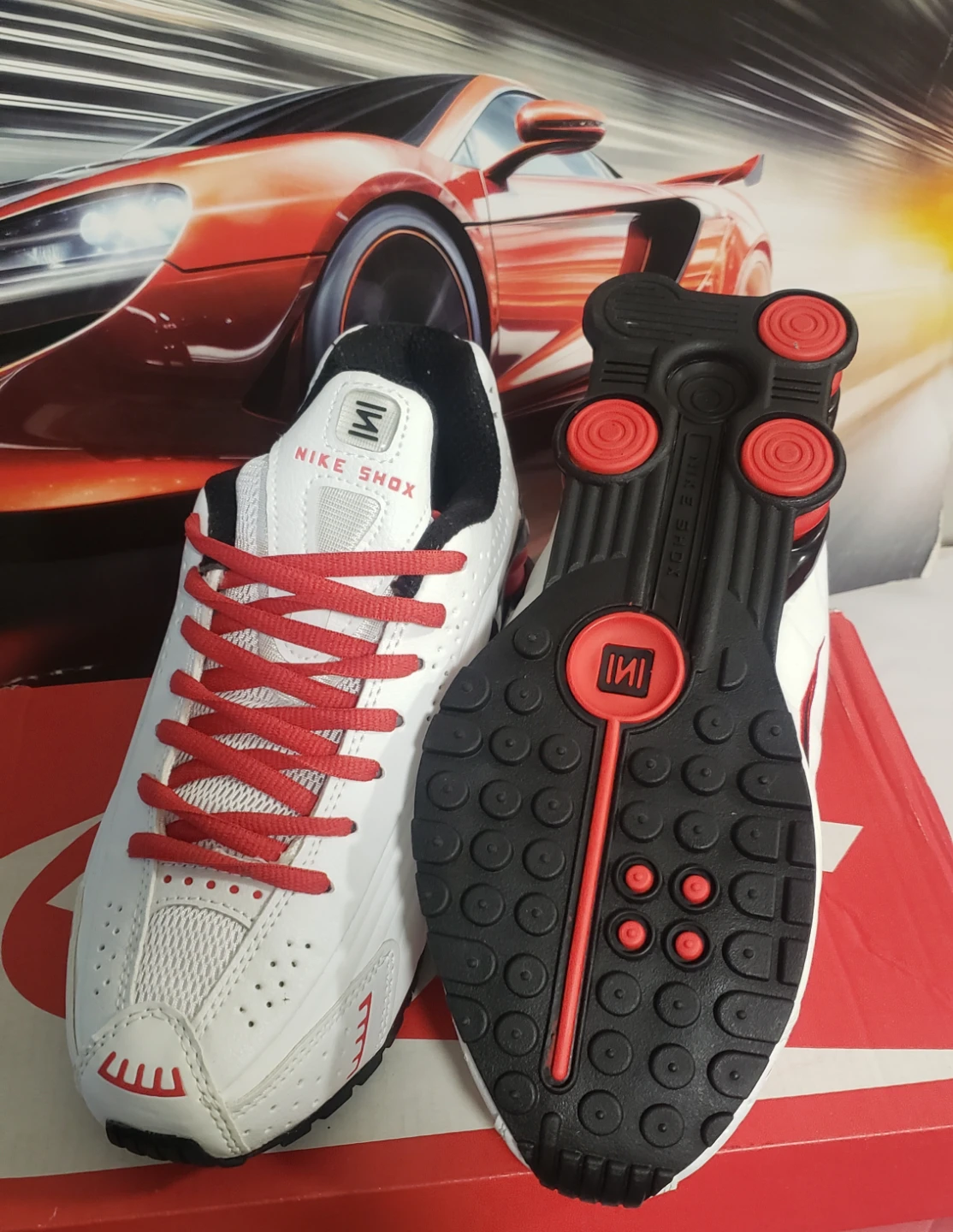 Brand new Nike Shox Red White S 7 and 8 - photo 5