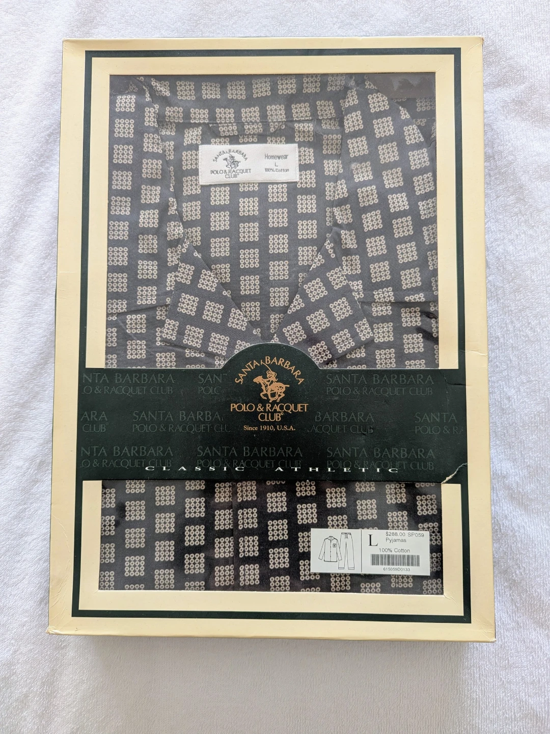 Brand New Santa Barbara Polo & Racquet Club Mens Pyjamas - L