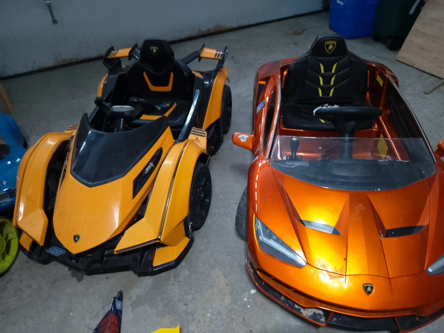 2 Kids Ride-On Cars - Orange Lamborghini & Black/Orange Style