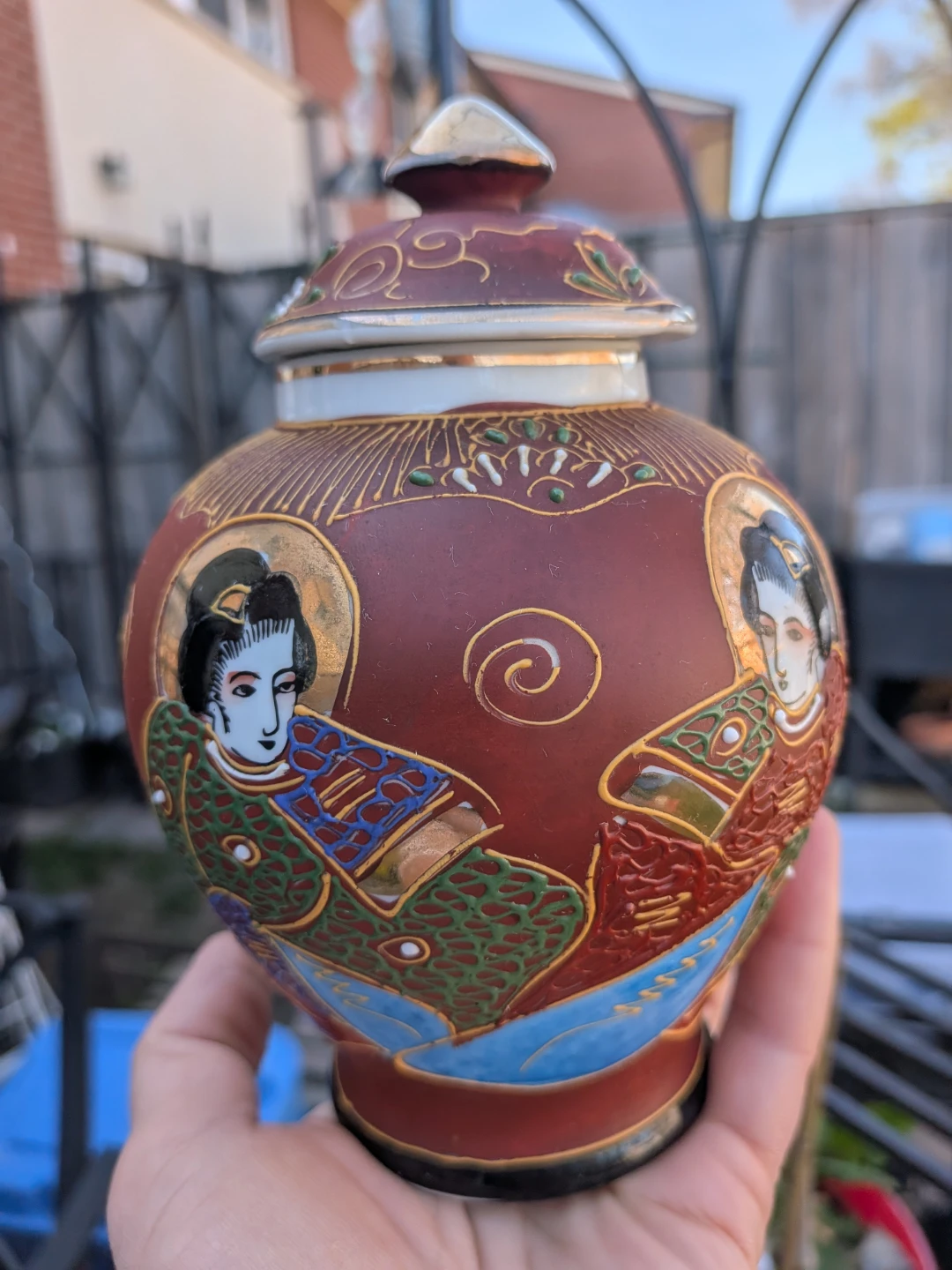 Vintage Decorative Ginger Jar with Geisha Design - photo 3