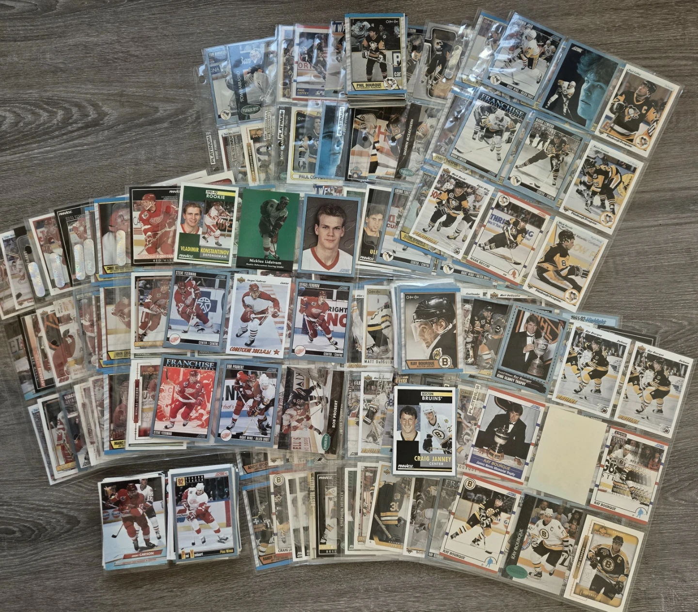 600+Pristine 80'-90's Card Lot, Sorted, Bruins, Wings, Penguins - photo 2