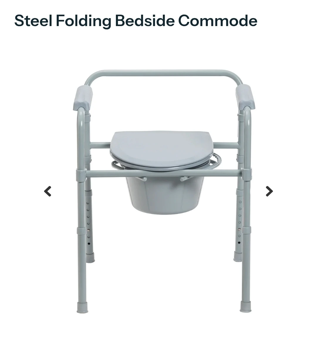 Steel Folding Bedside Commode Chair - photo 3