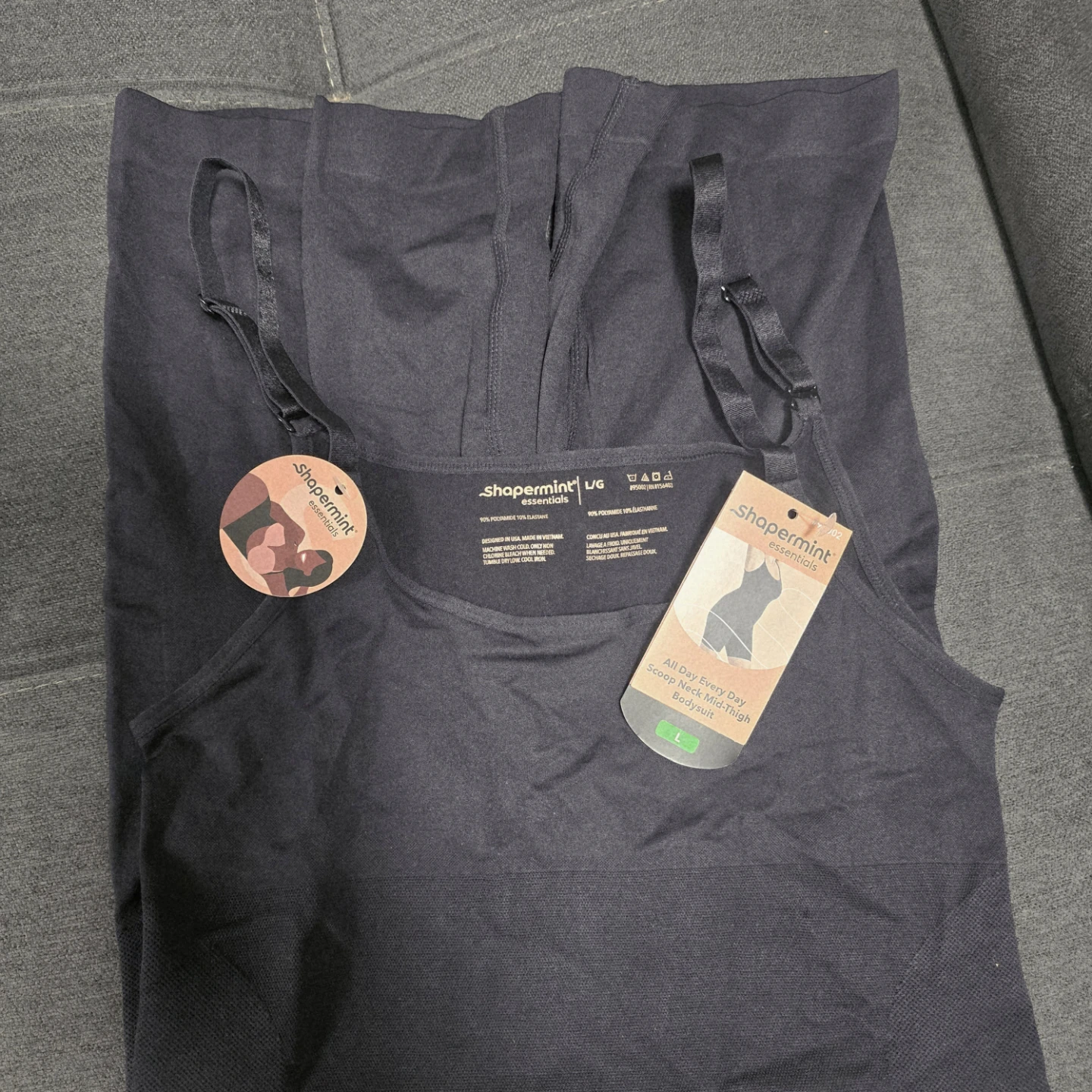 Shapermint Essentials All Day Every Day Bodysuit - Black, Size L - photo 2