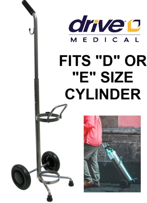 DRIVE MEDICAL STORE Rolling Two Wheel Oxygen Tank Cylinder Cart