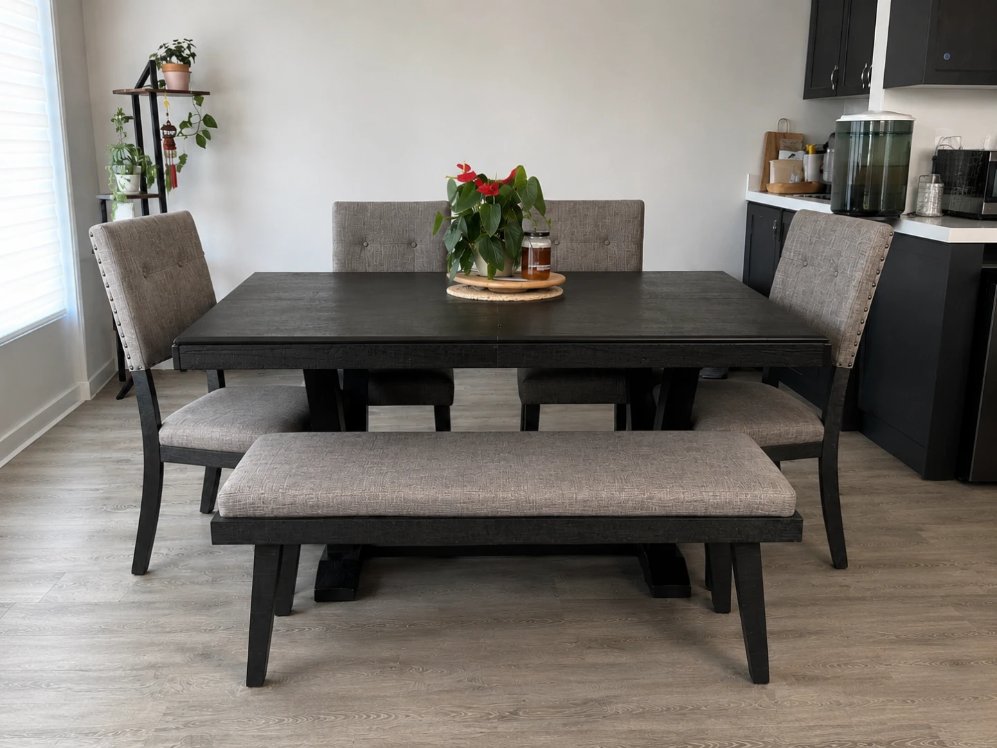 Dining Table Set with Chairs and Bench