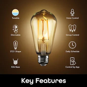 Merkury Innovations Smart Wi-Fi ST21 Edison LED Bulbs (2 Pack) - photo 2
