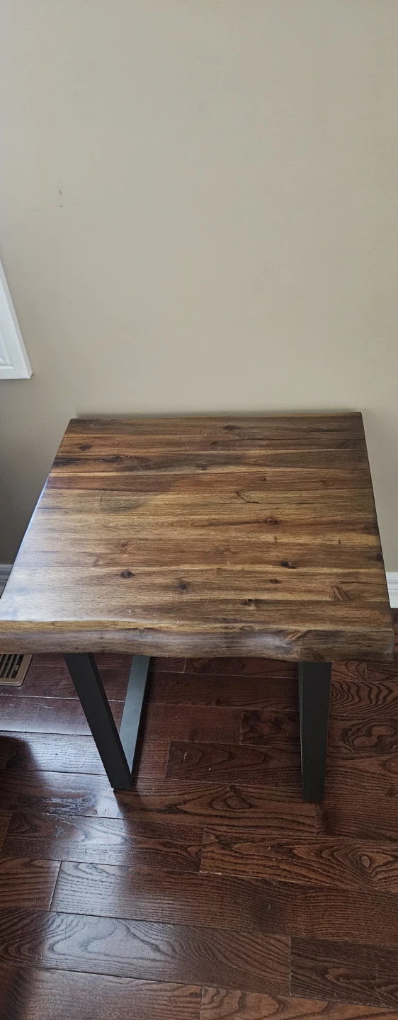 Live Edge Wood Coffee Table with Black Metal Legs