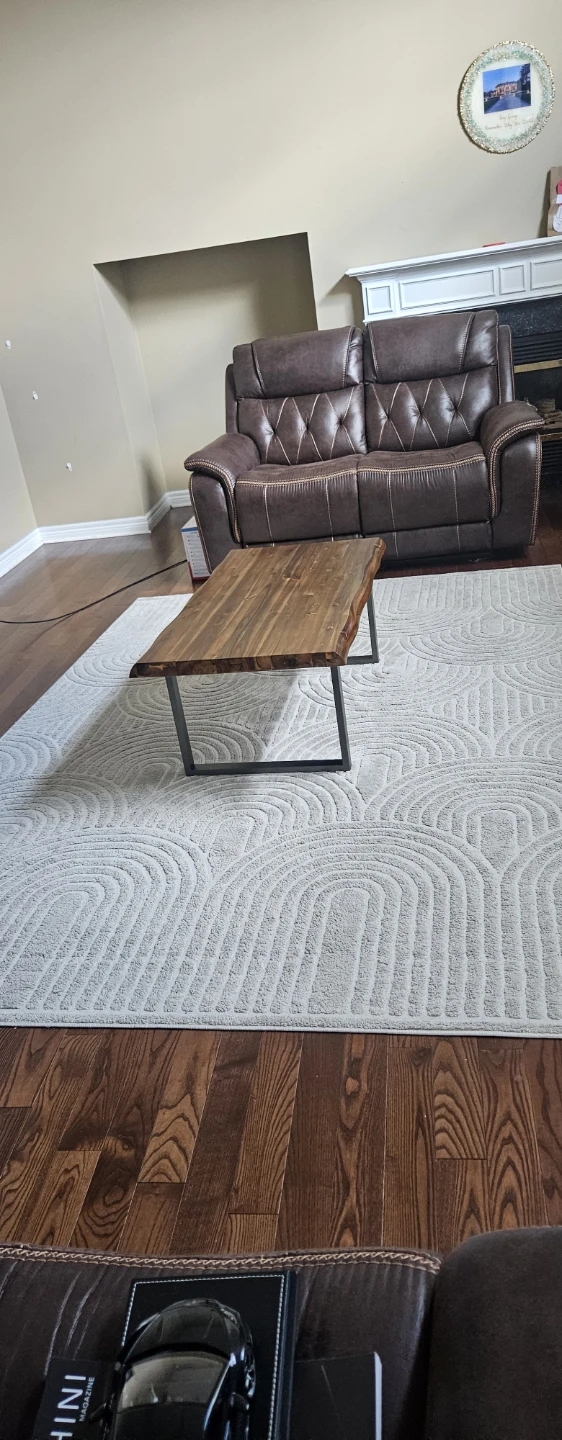 Live Edge Wood Coffee Table with Black Metal Legs - photo 2
