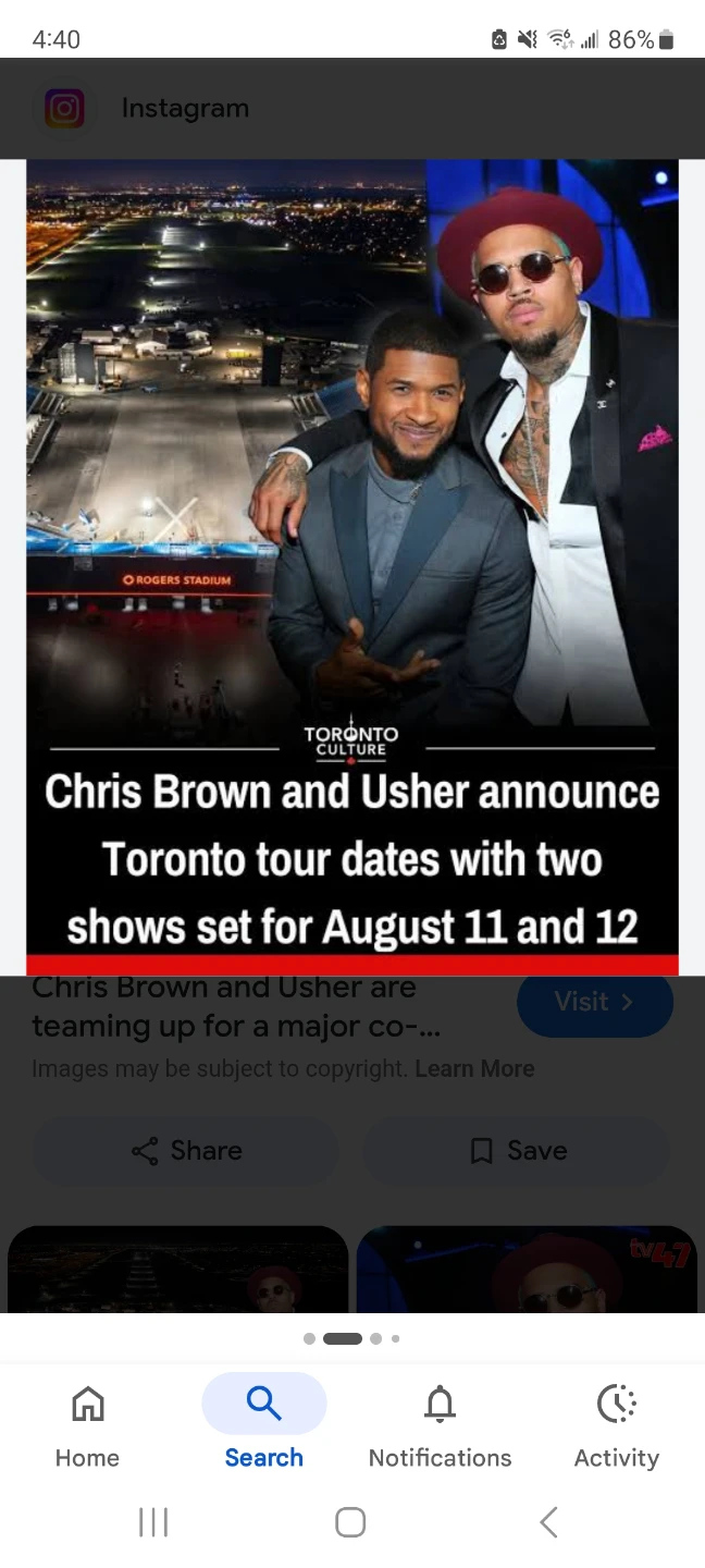 2 Tickets to The R&B Tour - Usher & Chris Brown