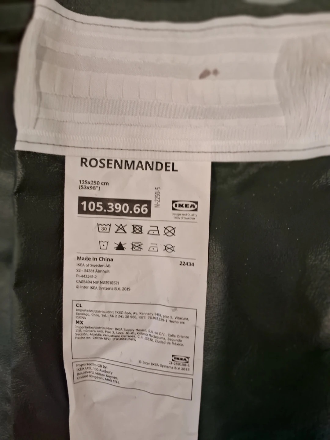 IKEA ROSENMANDEL Blackout Curtains - Dark Green 135x250 cm - photo 4