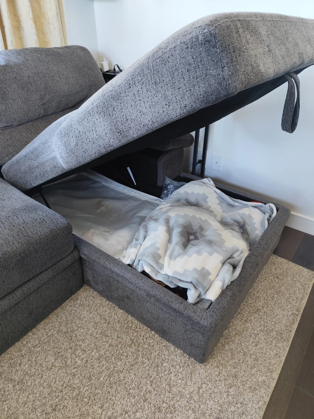 Grey Sectional Sofa with Storage - photo 3