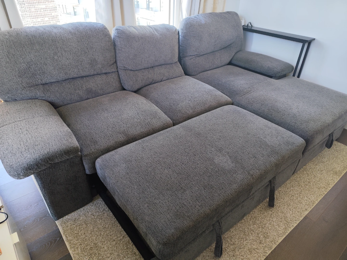 Grey Sectional Sofa with Storage - photo 5