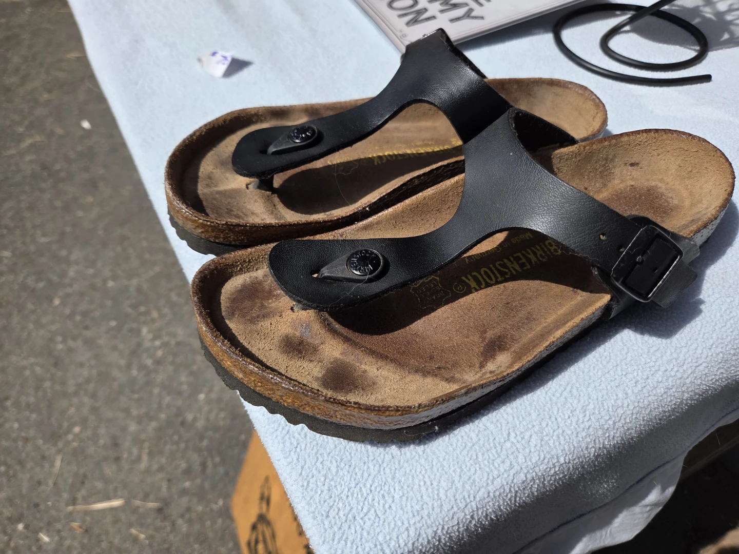 Birkenstock Gizeh Black Leather Thong Sandals - photo 2