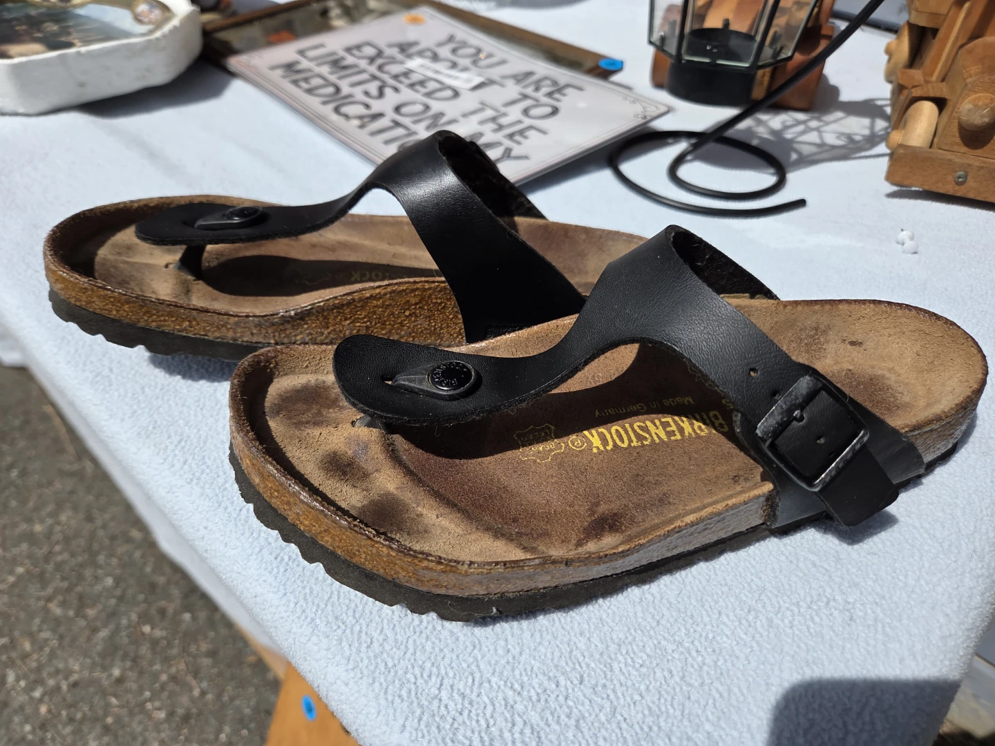 Birkenstock Gizeh Black Leather Thong Sandals - photo 3