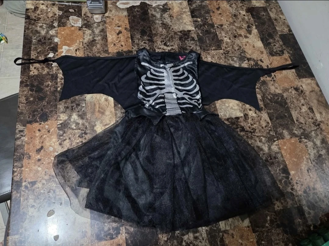 2 × New Baby Girl Bat Skeleton Dress for Halloween $25 Each - photo 2