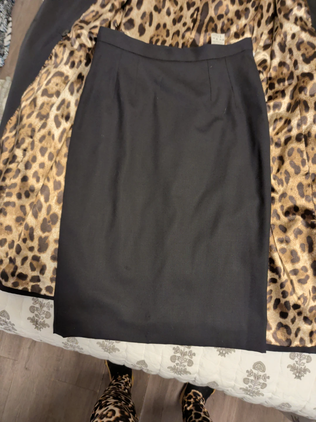 Dolce & Gabbana Black Trench Coat & Skirt Set - photo 2