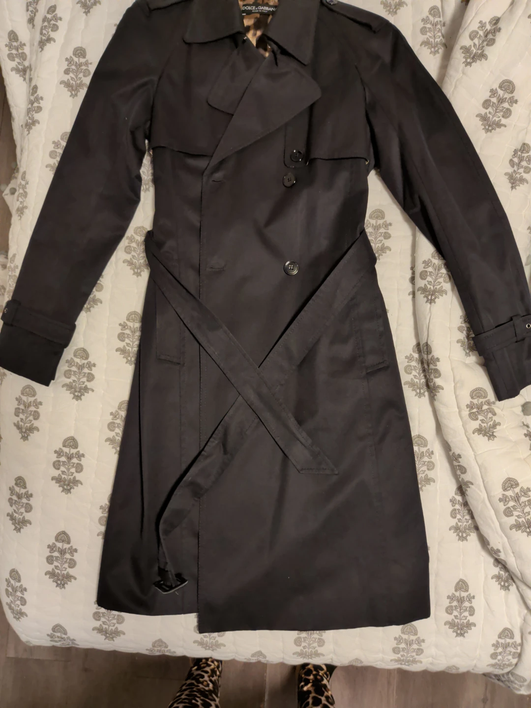 Dolce & Gabbana Black Trench Coat & Skirt Set - photo 5