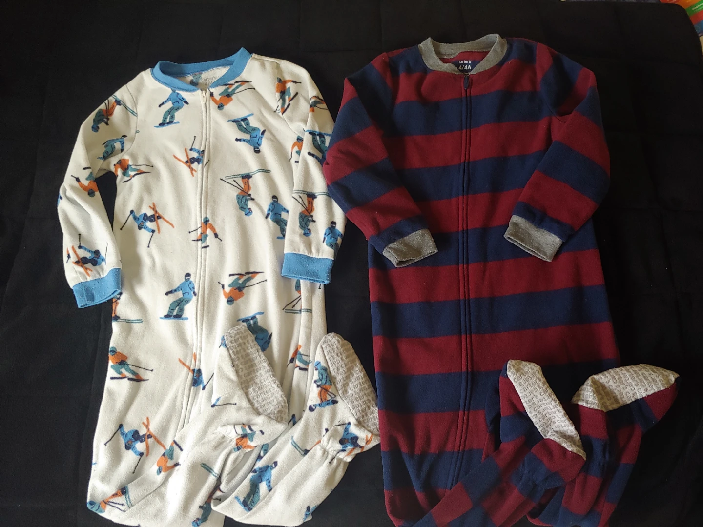 2 Carter's Fleece Sleepers Size 4/4A