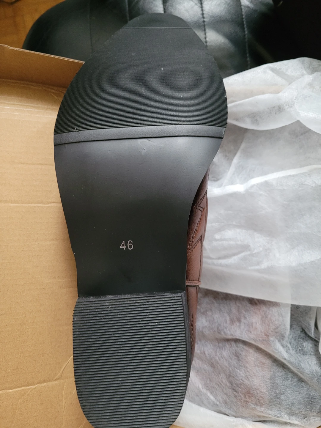 Brown Leather Cowboy Boots Size 46 - photo 3