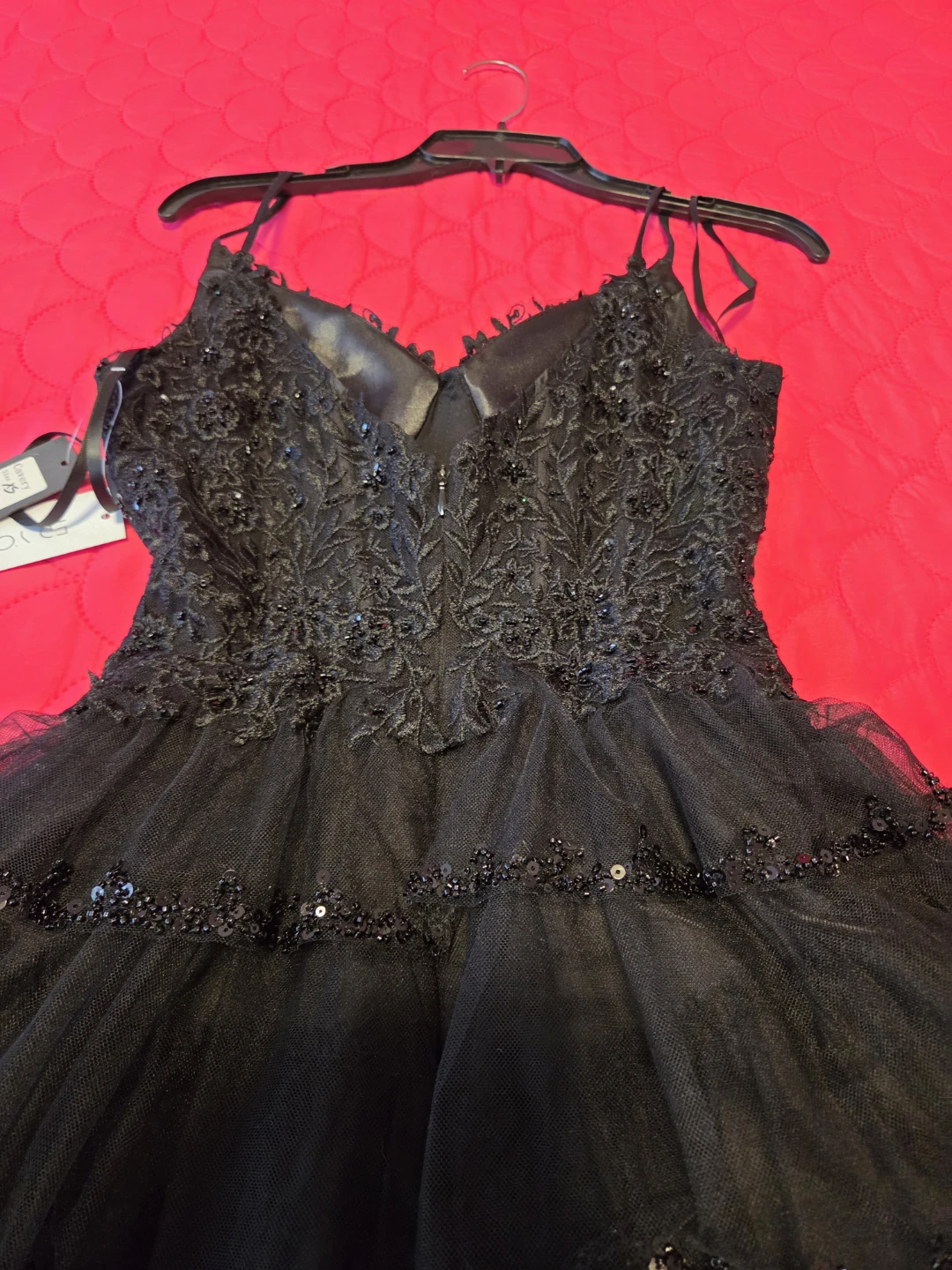 Cavery Black Tulle Sequin Dress XS - photo 4