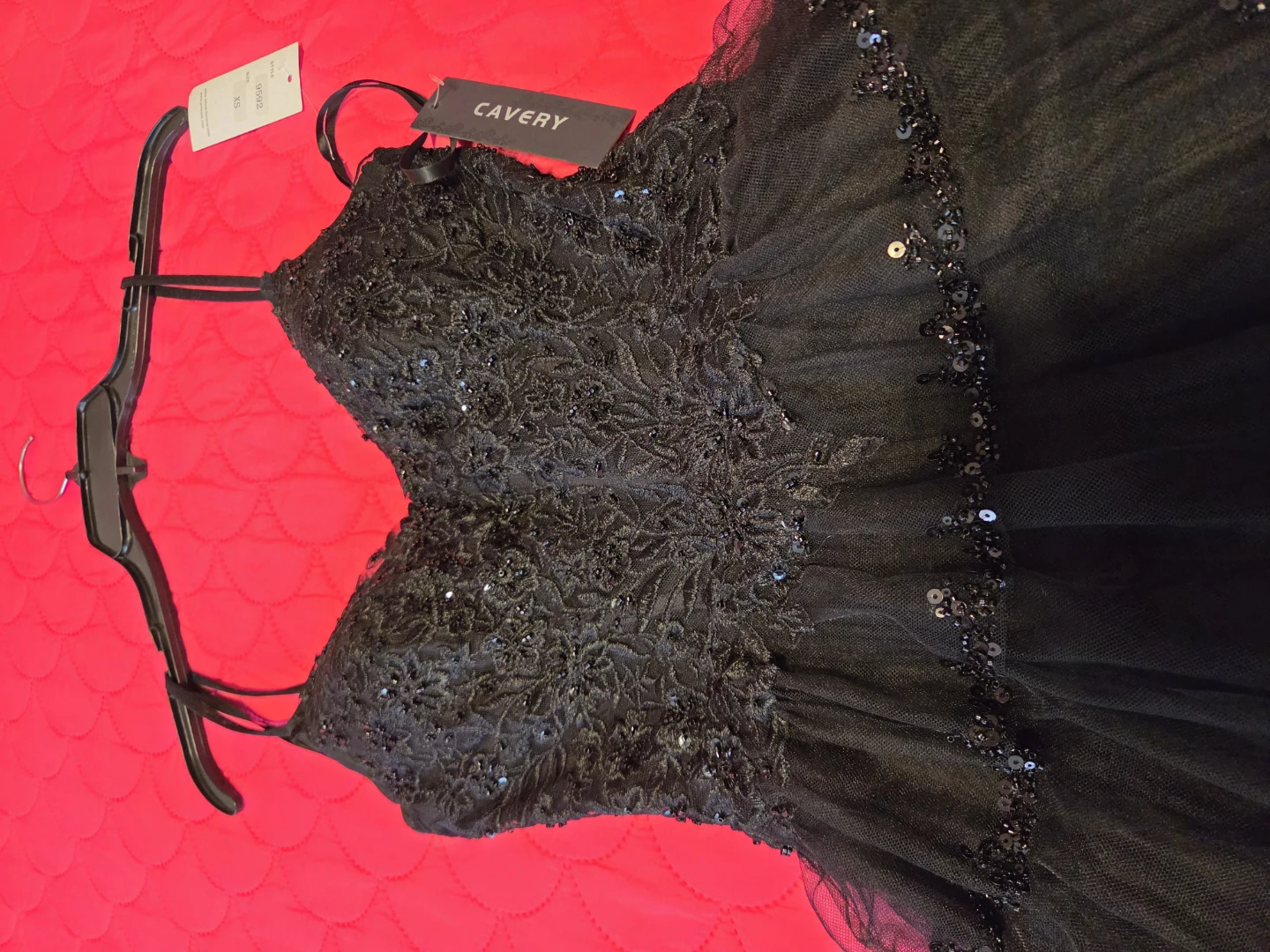 Cavery Black Tulle Sequin Dress XS - photo 5