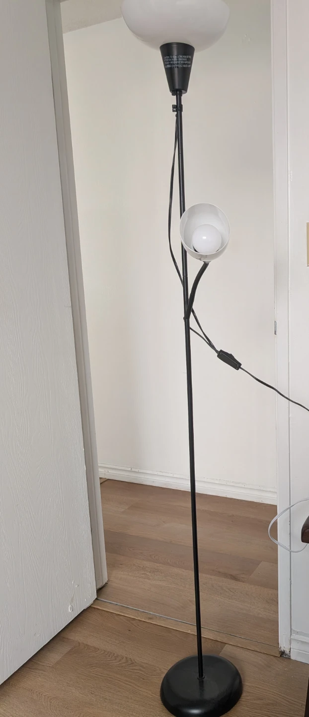 Black Floor Lamp with Adjustable Reading Light