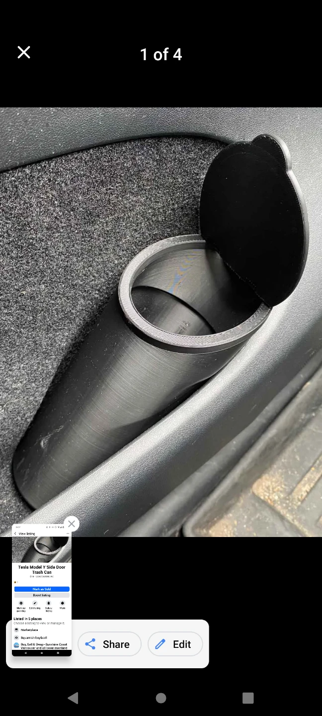 Tesla Model Y Side Door Trash Can