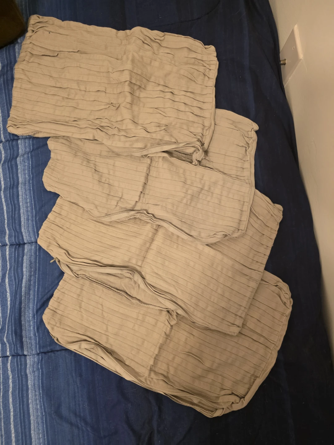 Set of 4 Tan Textured Pillow Covers