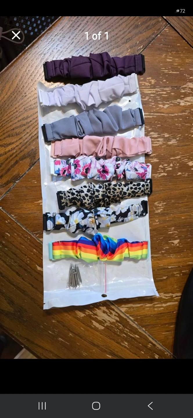 7 Scrunchie Watch Bands with Pins for Versa 2 watch.