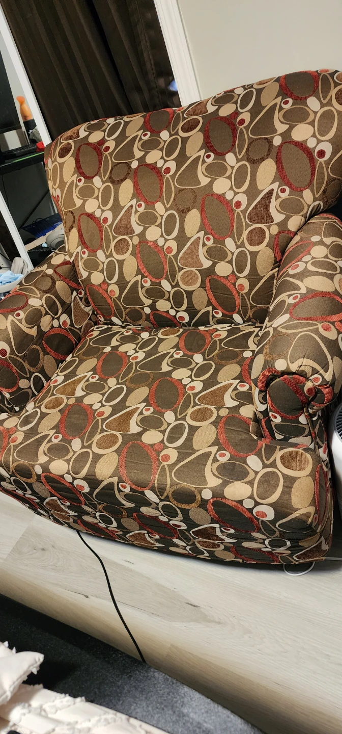 Armchair with patterned fabric