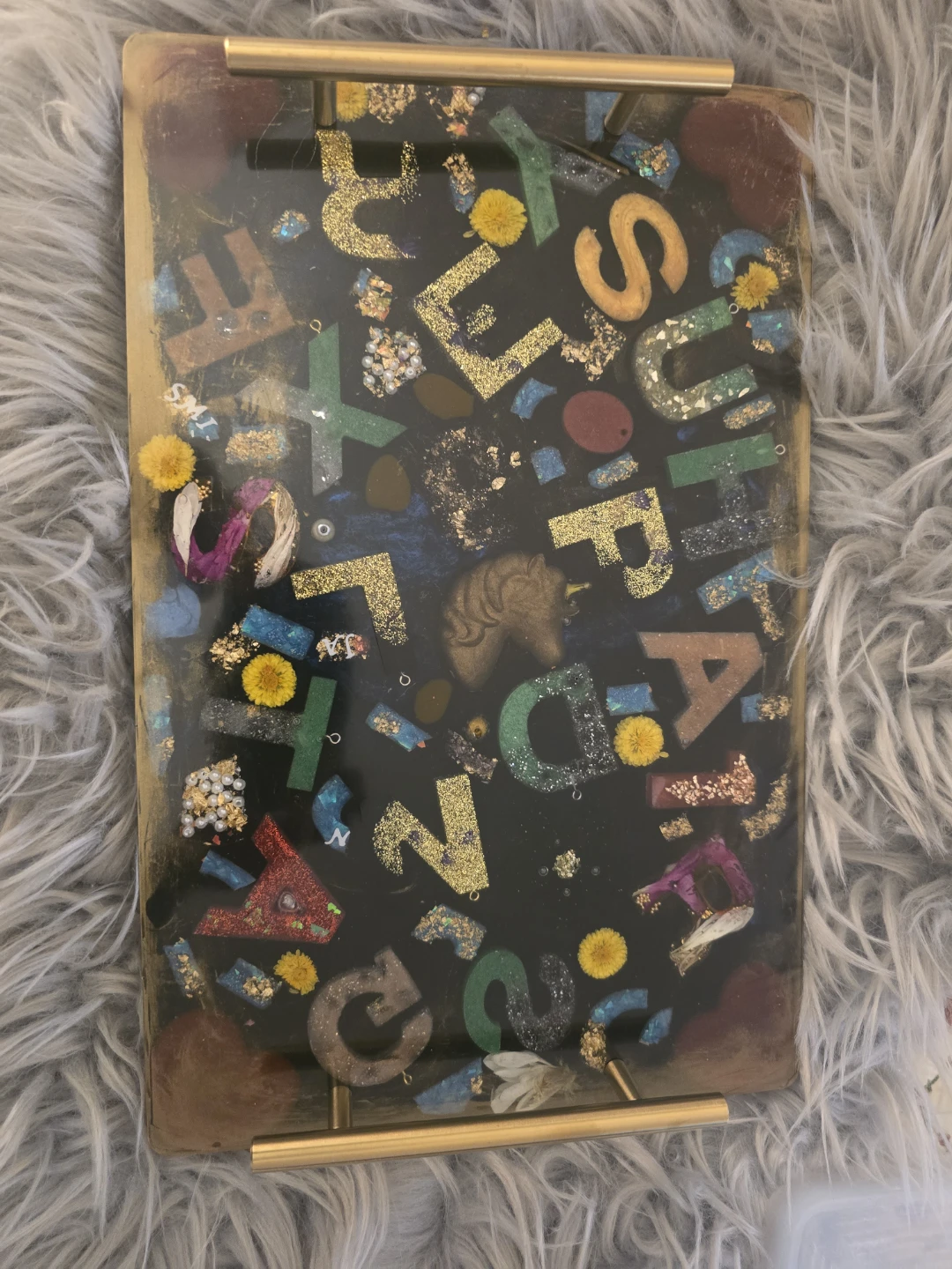 Resin Tray with Letters and Embellishments - photo 2