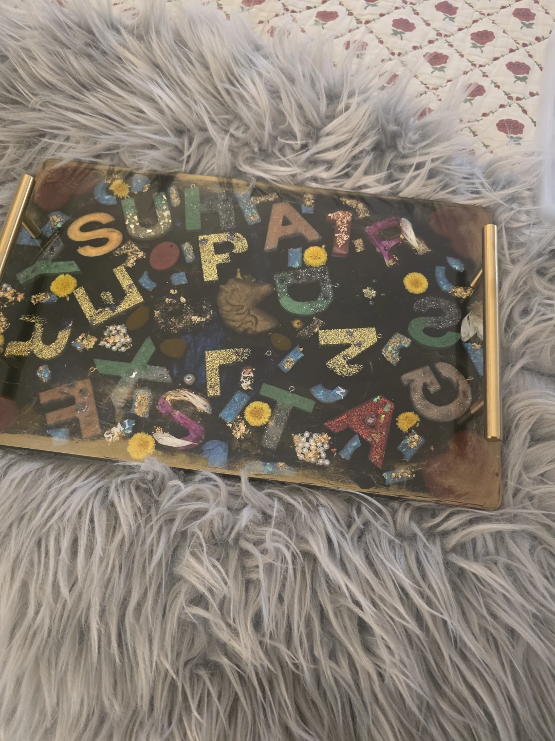 Resin Tray with Letters and Embellishments - photo 3