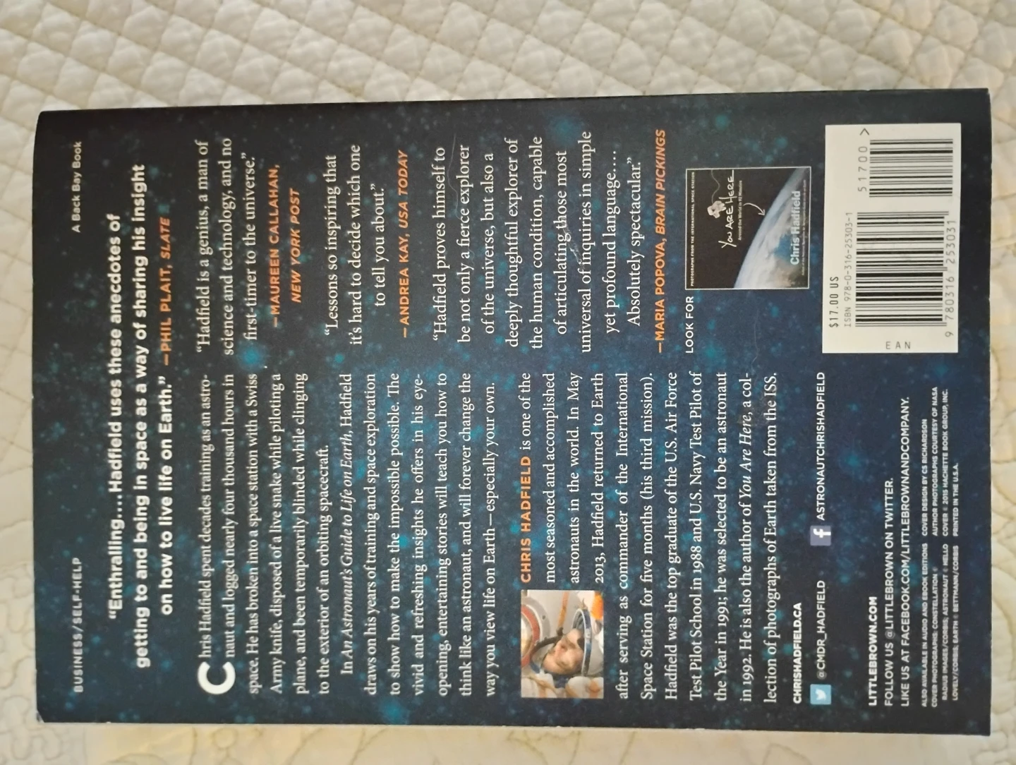 An Astronaut's Guide to Life on Earth by Chris Hadfield Book - photo 2