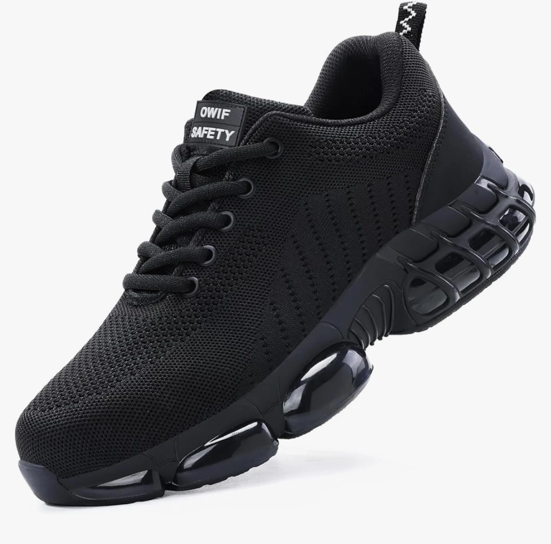 OWIF Safety Black Steel Toe Work Shoes