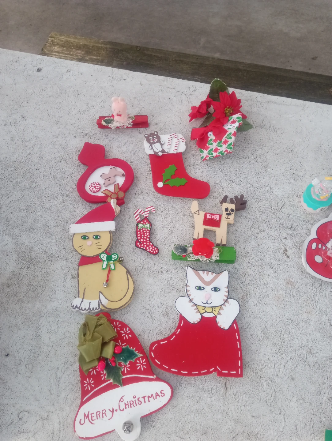 Christmas Decorations -vintage 1980s handmade Ornaments Lot